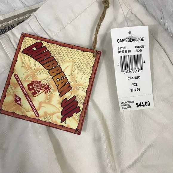 Caribbean Joe Tan Dress Pants 36 x 30 NWT - Picture 3 of 6